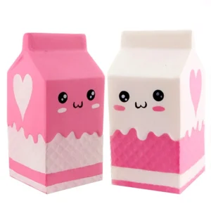 Squishy Brique de Lait Rose & Blanche - Kawaii