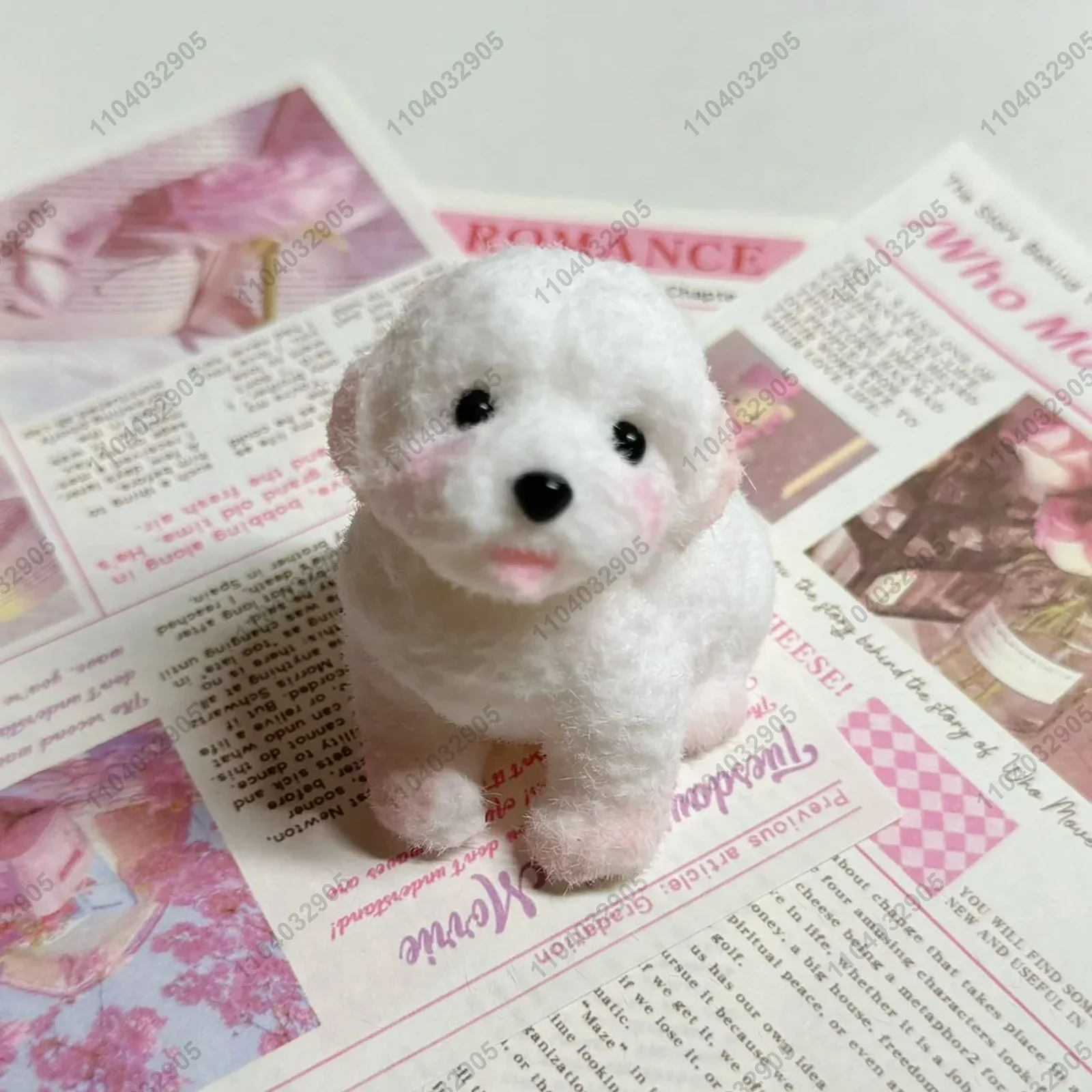 Squishy Chiot Bichon Maltais - Réaliste et Jiggly - Blanc
