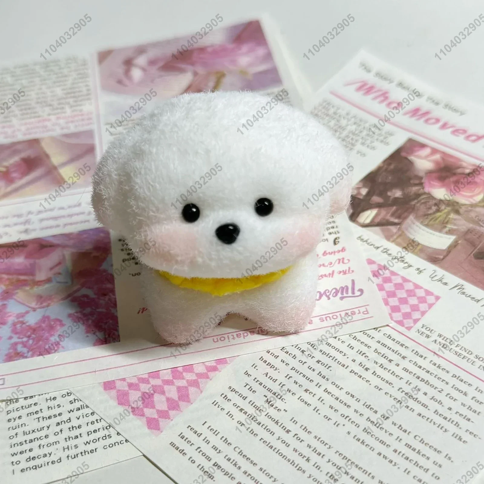 Squishy Chiot Spitz Nain Blanc – Réaliste et Jiggly - Blanc