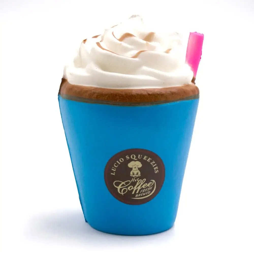 Squishy Café Capuccino - Tasse Bleue - Réaliste